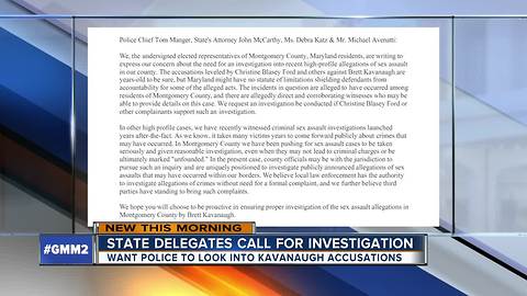 Montgomery Co lawmakers wants police to investigate Kavanaugh case
