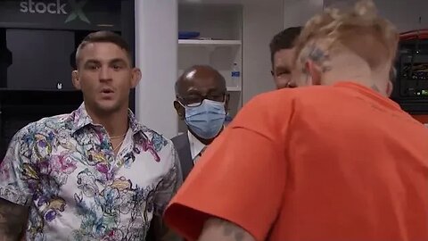 Dustin Poirier caught in Jake Paul’s changing room