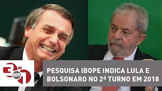 Pesquisa Ibope indica Lula e Bolsonaro no 2ª turno em 2018