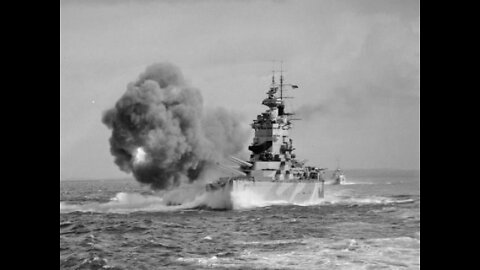 英國 Nelson 納爾遜級戰艦主砲開火映像