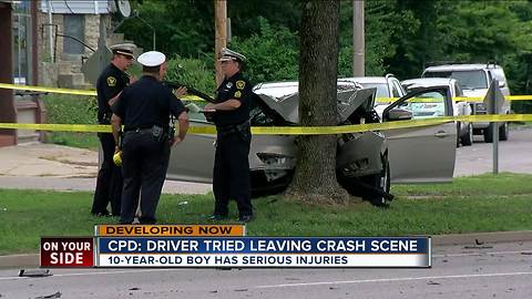 Cincinnati police: Driver tried to leave Walnut Hills crash that injured boy