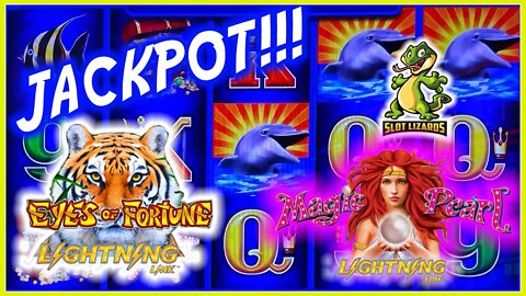 WILD JACKPOT HANDPAY BATTLE WITH 5K! Lightning Link Magic Pearl VS Eyes of Fortune Slot! Highlight!