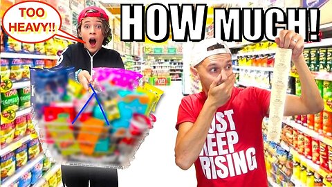 Whatever you FIT IN THE BASKET, I will BUY! 😮 food shopping challenge NO BUDGET!