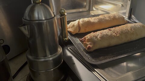 Homemade Apple & Rhubarb Strudel