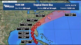 Tracking Tropical Storm Elsa as it heads toward Florida