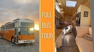 DIY School Bus Converted Into an Off- grid Tiny Home! (Bus Tour) #homemade #travel #tour