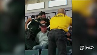 Arrest caught on camera of man refusing to wear a mask at Hertz Arena