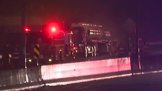 State Route 8 at Central Exchange in Akron closed after tanker carrying gasoline catches fire