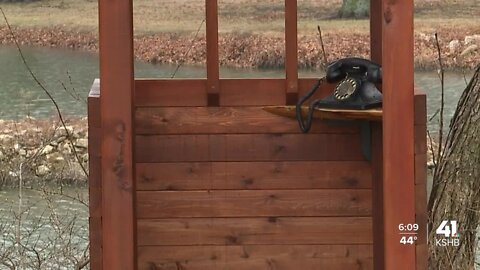 Olathe man builds phone booth for grievers to 'call' loved ones who passed away