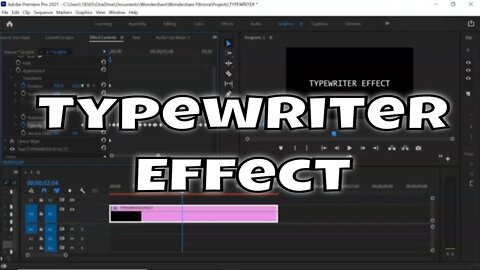 type writer effect in adobe Premiere Pro