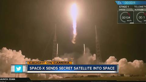 SpaceX launches secret satellite on 1st flight of year