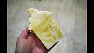 Lemon Cold Process Loaf Soap with Piping & Embeds