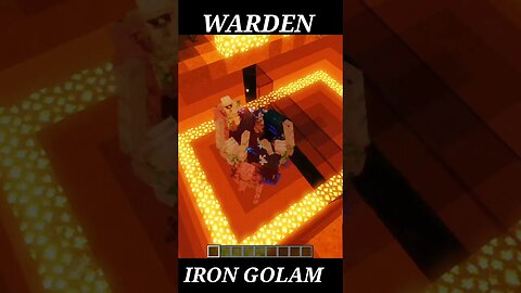 Minecraft: WARDEN Vs Iron Golem 🤔(troll memes face) #shorts #viral #trending