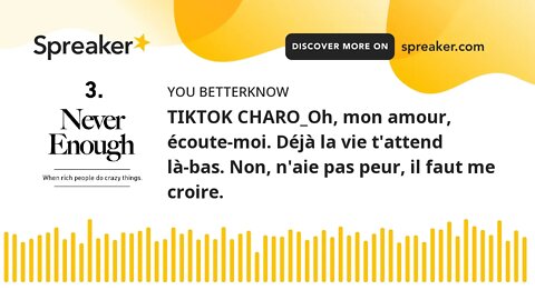 TIKTOK CHARO_Oh, mon amour, écoute-moi. Déjà la vie t'attend là-bas. Non, n'aie pas peur, il faut me