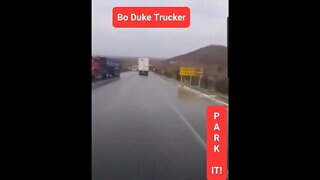 Bo Duke Trucker Sliding Sideways Downhill on Ice 💥#shorts