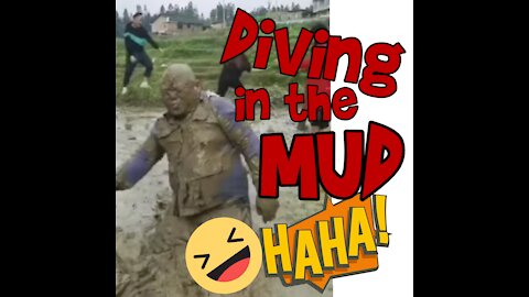 Random videos: funny video #4 man diving in the mud