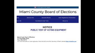 Miami County Ohio Board Of Elections Test of Voting Equipment