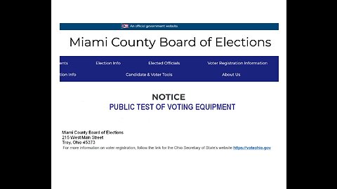 Miami County Ohio Board Of Elections Test of Voting Equipment