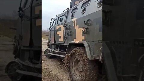 ‼️☢️🔥The Ukrainian armored car "Kozak" hit a mine.