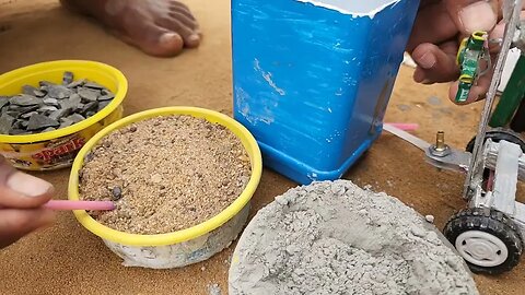 Diy cement mixer machine mini home project _ motor _ science project