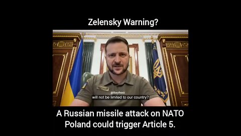 Zelensky talks about the Russian made missile hit on Poland