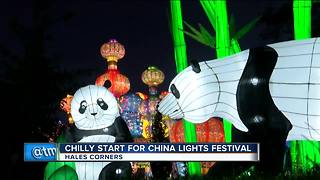 Visitors welcome cooler temps on China Lights opening night