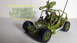Transformers GI Joe Bumblebee A.W.E. Striker & Stalker Collaborative Figure -Rodimusbill Full Review