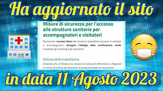 L'azienda USL di Modena reintroduce l'obbligo della mascherina in Ospedale!