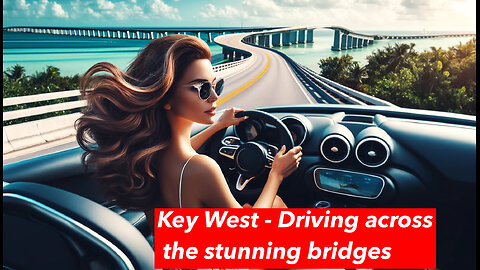 Driving over the beautiful bridges to Key West, Florida.