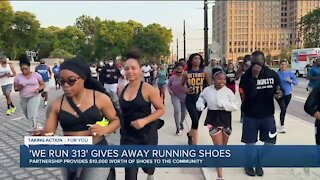Detroit running club gives away more than $10,000 worth of running shoes