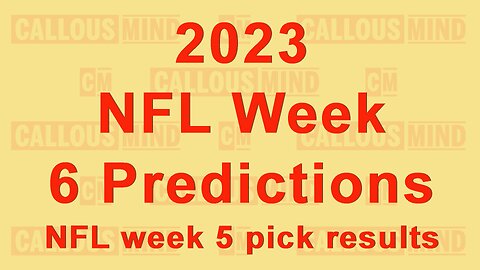 2023 National Football League Week 6 Predictions - week 5 prediction results - Boomer Sooner