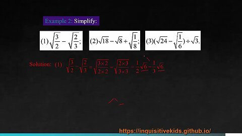 Grade 8 Math | Unit 7 | Mixed Operations with Roots | Lesson 7 | Part 3 | Three Inquisitive Kids