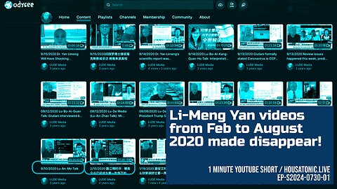 Li-Meng Yan videos from feb to august 2020 made disappear!