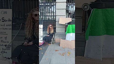 Dublin woman on hunger strike outside Dail Day1