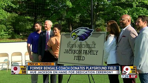 Hue Jackson donates playground field to Cincinnati school