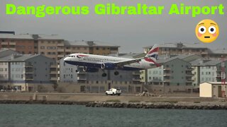 Cool Landing at Dangerous Airport in Europe -PLANE SPOTTING GIBRALTAR British Airways