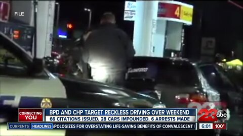 BPD, CHP issue 66 citations and impound 28 vehicles for reckless driving