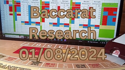 Baccarat Play 01082024: 3 Strategies, 2 Bankroll Management Each. Baccarat Research.
