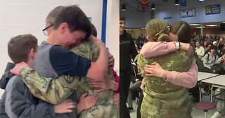 U.S. Army Specialist Surprises 8 Younger Siblings in Michigan After 14 Months Abroad