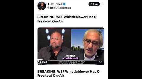 WEF whistleblower has a Q freak out on air.🔥🇺🇸🐸