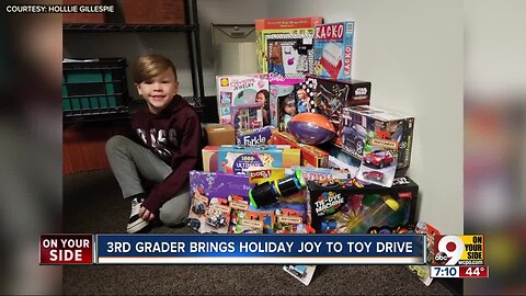 Third-grader brings holiday joy to toy drive