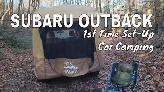 Car Camping - Subaru Outback - Solo Overnight - Simple Setup - 1st Time