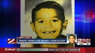 Frantic search for missing 7-year-old boy