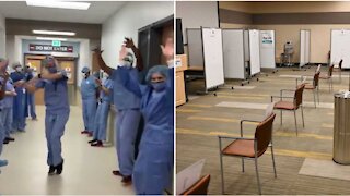 Toronto Hospital Staff Do A Happy Dance For Their New COVID-19 Vaccine Clinic (VIDEO)