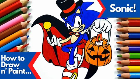 How to draw and paint Sonic Magician Halloween