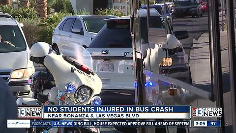 No students injured in bus crash near Bonanza, Las Vegas Boulevard