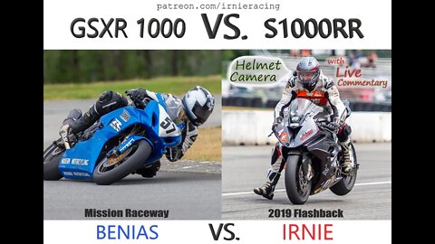 S1000RR Irnie vs. GSXR1000 WMRC Champion Benias @ Mission Raceway | Irnieracing 2019 Flashback