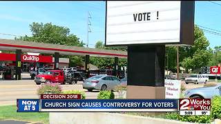 Church sign creates controversy for voters