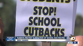 Parents protest elimination of school bus routes