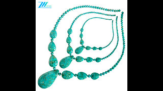 Beautiful blue Natural turquoise necklace High quality Turquoise Beading choker gift20231103-10